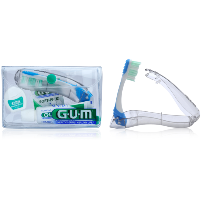 GUM ORIGINAL WHITE TRAVEL KIT HARJA,TAHNA,LANKA,SOFT PICKS 1 KPL kuva 2