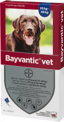 Bayvantic vet paikallisvaleluliuos 2000/400 mg koirille 25–40 kg 4 x 4 ml